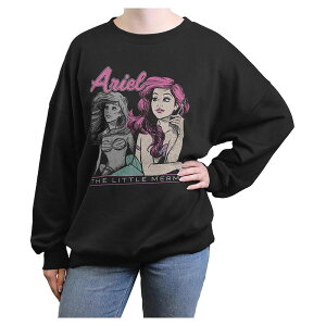 �f�B�Y�j�[ ���f�B�[�X �g�b�v�X T�V���c �O���t�B�b�N Disney's The Little Mermaid Ariel 90style Juniors' Oversized Graphic Pullover Black �u���b�N