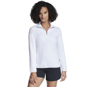 �X�P�b�`���[�Y ���f�B�[�X �A�E�^�[ �W���P�b�g�E�u���]�� Women'skechers Go Walk Ottoman Cozy Fit 1/4 Zipullover Bright White �z���C�g