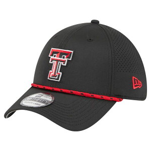 �j���[�G�� �����Y �A�N�Z�T���[ �X�q Men's New Era Black Texas Tech Red Raiders Rope 39THIRTY Flex Hatxt Black �u���b�N