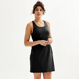 Tek Gear ���f�B�[�X �g�b�v�X �����s�[�X Women's Tek Gear Ultrastretch Dress with Built-In Bra Mineral Black �u���b�N