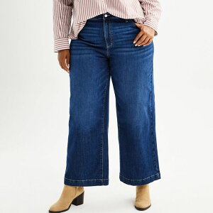 �\�m�} ���f�B�[�X �{�g���X �f�j���p���c �v���X�T�C�Y �W�[���Y Plusize Sonoma Goods For Life Premium High Rise Wide-Leg Jeans Bright Dark
