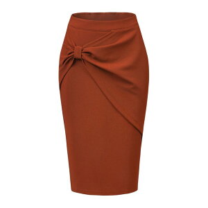 �A���O�� �P�[ ���f�B�[�X �{�g���X�J�[�g �n�C�E�G�X�g �M���U�[ �~�f�B ALLEGRA K Work Pencil Skirts For Women Ruched High Waist Bodycon Midi Skirt Caramel