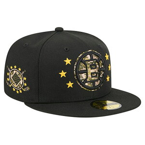 �j���[�G�� �����Y �A�N�Z�T���[ �X�q Men's New Era Black Boston Bruins Military Appreciation Digital Camo Stars 59FIFTY Fitted Hat Bsblack �u���b�N