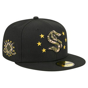 �j���[�G�� �����Y �A�N�Z�T���[ �X�q Men's New Era Black Seattle Kraken Military Appreciation Digital Camo Stars 59FIFTY Fitted Hat Krk Black �u���b�N