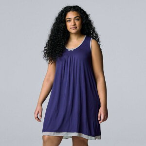 ���F���E�H�� ���f�B�[�X �A���_�[�E�F�A �i�C�g�E�F�A �v���X�T�C�Y Plusize Simply Vera Wang Basic Luxury Chemise Navy �l�C�r�[