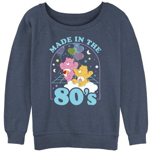 �y���������z �A�j���L�����N�^�[ ���f�B�[�X T�V���c �g�b�v�X Juniors' Care Bears Eighties Made Slouchy Terry Blue Heather