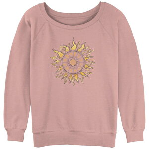 �A���u�����f�b�h ���f�B�[�X �g�b�v�X T�V���c �p�C�� �O���t�B�b�N �q�[�� Unbranded Juniors' Trendy Zodiac Sun Wheel Frontribal Sun Back Graphic Slouchy Terry Desert Pink �s���N