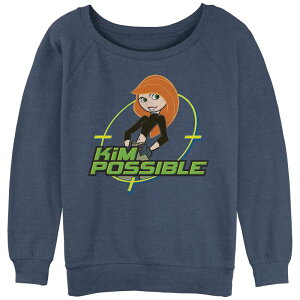�A�j���L�����N�^�[ ���f�B�[�X �g�b�v�X T�V���c �p�C�� �O���t�B�b�N Licensed Character Juniors' Kim Possible Poster Graphic Slouchy Terry Blue Heather �w�U�[