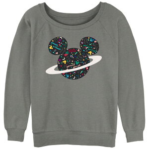 �f�B�Y�j�[ ���f�B�[�X �g�b�v�X T�V���c �p�C�� �O���t�B�b�N Disney Juniors' Mickey Mouse Planet Head Graphic Slouchy Terry Gray Heather �O���[