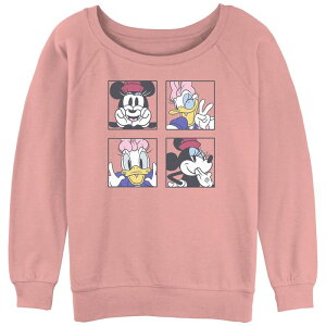 �f�B�Y�j�[ ���f�B�[�X �g�b�v�X T�V���c �p�C�� �O���t�B�b�N Disney Juniors' Minnie Mouse Andaisy Funny Selfies Graphic Slouchy Terry Desert Pink �s���N
