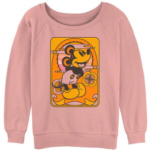 �f�B�Y�j�[ ���f�B�[�X �g�b�v�X T�V���c �p�C�� �O���t�B�b�N Disney Juniors' Mickey Mouse Groovy Portrait Graphic Slouchy Terry Desert Pink �s���N