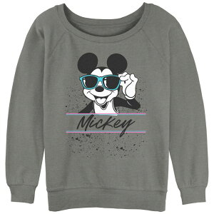 �f�B�Y�j�[ ���f�B�[�X �g�b�v�X T�V���c �p�C�� �O���t�B�b�N Disney Juniors' Mickey Mouse 90style Graphic Slouchy Terry Gray Heather �O���[