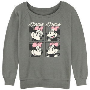 �f�B�Y�j�[ ���f�B�[�X �g�b�v�X T�V���c �p�C�� �O���t�B�b�N Disney Juniors' Minnie Mouse Flirty Portraits Graphic Slouchy Terry Gray Heather �O���[