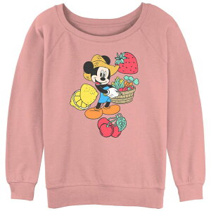 �f�B�Y�j�[ ���f�B�[�X �g�b�v�X T�V���c �p�C�� �O���t�B�b�N Disney Juniors' Mickey Mouse Farmer Style Graphic Slouchy Terry Desert Pink �s���N