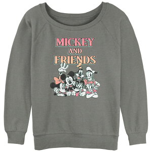 �f�B�Y�j�[ ���f�B�[�X �g�b�v�X T�V���c �p�C�� �O���t�B�b�N Disney Juniors' Mickey Mouse And Friends Classic Portrait Graphic Slouchy Terry Gray Heather �O���[
