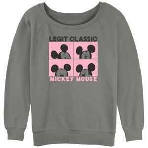 �f�B�Y�j�[ ���f�B�[�X �g�b�v�X T�V���c �p�C�� �O���t�B�b�N Disney Juniors' Mickey Mouse Legit Classic Graphic Slouchy Terry Gray Heather �O���[