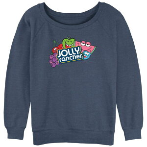 �A�j���L�����N�^�[ ���f�B�[�X �g�b�v�X T�V���c �p�C�� �O���t�B�b�N Licensed Character Juniors' Jolly Rancher Fruits Poster Graphic Slouchy Terry Blue Heather �w�U�[