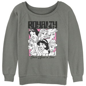 �f�B�Y�j�[ ���f�B�[�X �g�b�v�X T�V���c �p�C�� �O���t�B�b�N Juniors' Disney Princess Royalty Once Upon A Time Graphic Slouchy Terry Gray Heather �O���[