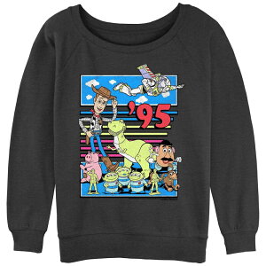 �A�j���L�����N�^�[ ���f�B�[�X �g�b�v�X T�V���c �p�C�� �O���t�B�b�N Licensed Character Juniors' Toy Story 95 Graphic Slouchy Terry Charcoal Heather �`���R�[��