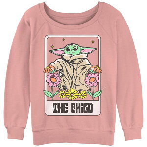 �A�j���L�����N�^�[ ���f�B�[�X �g�b�v�X T�V���c �p�C�� �O���t�B�b�N Licensed Character Juniors' The Mandalorian The Child Card Graphic Slouchy Terry Desert Pink �s���N