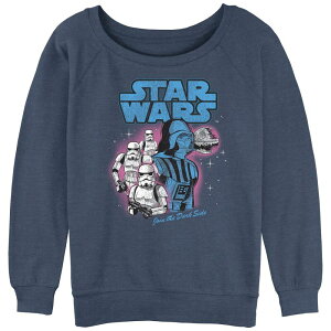 �A�j���L�����N�^�[ ���f�B�[�X �g�b�v�X T�V���c �p�C�� �O���t�B�b�N Licensed Character Juniors' Star Wars Join The Dark Side Graphic Slouchy Terry Blue Heather �w�U�[