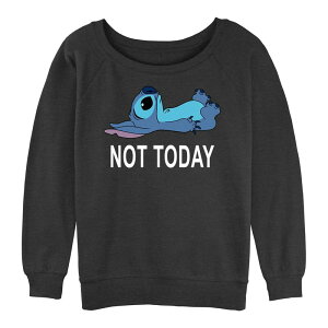 �A�j���L�����N�^�[ ���f�B�[�X �g�b�v�X T�V���c �p�C�� �O���t�B�b�N Licensed Character Juniors' Lilo & Stitch Notoday Graphic Slouchy Terry Charcoal Heather �`���R�[��