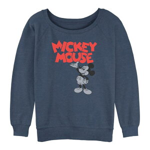 �f�B�Y�j�[ ���f�B�[�X �g�b�v�X T�V���c �p�C�� �O���t�B�b�N Disney Juniors' Mickey Mouse Classic Graphic Slouchy Terry Blue Heather �w�U�[