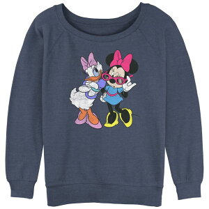 �f�B�Y�j�[ ���f�B�[�X �g�b�v�X T�V���c �p�C�� �O���t�B�b�N Disney's Minnie Mouse Andaisy Fashionable Juniors' Graphic Slouchy Terry Blue Heather �w�U�[