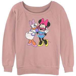 �f�B�Y�j�[ ���f�B�[�X �g�b�v�X T�V���c �p�C�� �O���t�B�b�N Disney's Minnie Mouse Andaisy Fashionable Juniors' Graphic Slouchy Terry Desert Pink �s���N