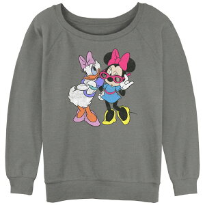 �f�B�Y�j�[ ���f�B�[�X �g�b�v�X T�V���c �p�C�� �O���t�B�b�N Disney's Minnie Mouse Andaisy Fashionable Juniors' Graphic Slouchy Terry Gray Heather �O���[