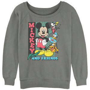 �f�B�Y�j�[ ���f�B�[�X �g�b�v�X T�V���c �p�C�� �O���t�B�b�N Disney's Mickey Mouse And Friends Portraits Juniors' Graphic Slouchy Terry Gray Heather �O���[