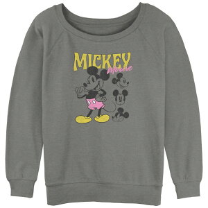�f�B�Y�j�[ ���f�B�[�X �g�b�v�X T�V���c �p�C�� �O���t�B�b�N Disney's Mickey Mouse Classic Expressions Juniors' Graphic Slouchy Terry Gray Heather �O���[