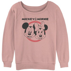 �f�B�Y�j�[ ���f�B�[�X �g�b�v�X T�V���c �p�C�� �O���t�B�b�N Disney's Mickey Mouse And Minnie Classicouple Juniors' Graphic Slouchy Terry Desert Pink �s���N