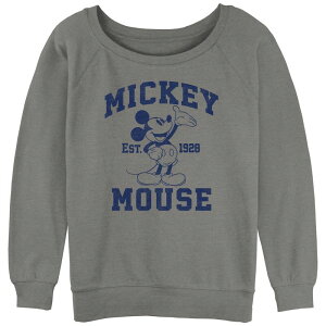 �y���������z �f�B�Y�j�[ ���f�B�[�X T�V���c �g�b�v�X Disney's Mickey Mouse Since 1928 Juniors' Graphic Slouchy Terry Gray Heather
