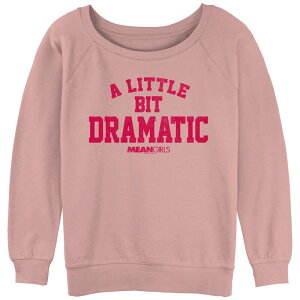 �y���������z �A�j���L�����N�^�[ ���f�B�[�X T�V���c �g�b�v�X Juniors' Mean Girls A Little Bit Dramatic Graphic Slouchy Terry Desert Pink