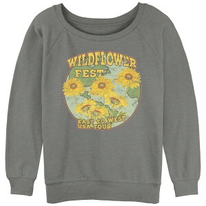 �A���u�����f�b�h ���f�B�[�X �g�b�v�X T�V���c �p�C�� �O���t�B�b�N Unbranded Juniors' Wildflower Fest Poster Graphic Slouchy Terry Gray Heather �O���[