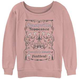 �A���u�����f�b�h ���f�B�[�X �g�b�v�X T�V���c �p�C�� �O���t�B�b�N Unbranded Juniors' Nashville Tennessee Country Music Festival Poster Graphic Slouchy Terry Desert Pink �s���N