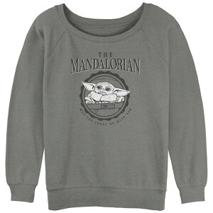 �A�j���L�����N�^�[ ���f�B�[�X �g�b�v�X T�V���c �p�C�� �O���t�B�b�N Licensed Character Juniors' The Mandalorian May The Force Be With You Graphic Slouchy Terry Gray Heather �O���[