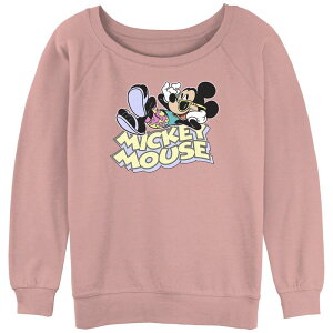 �f�B�Y�j�[ ���f�B�[�X �g�b�v�X T�V���c �p�C�� �O���t�B�b�N Disney's Mickey Mouse Vacation Mickey Juniors' Graphic Slouchy Terry Desert Pink �s���N