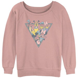 �f�B�Y�j�[ ���f�B�[�X �g�b�v�X T�V���c �p�C�� �O���t�B�b�N Disney's Mickey Mouse And Friends Colors Popping Juniors' Graphic Slouchy Terry Desert Pink �s���N