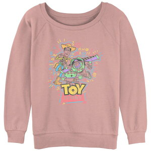 �f�B�Y�j�[ �s�N�T�[ ���f�B�[�X �g�b�v�X T�V���c �p�C�� �O���t�B�b�N Disney / Pixar's Toy Story Power Trio Juniors' Graphic Slouchy Terry Desert Pink �s���N