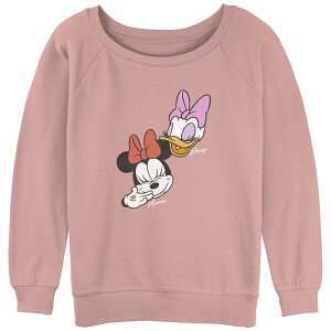 �f�B�Y�j�[ ���f�B�[�X �g�b�v�X T�V���c �p�C�� �O���t�B�b�N Disney's Minnie Mouse Andaisy Laughing Juniors' Graphic Slouchy Terry Desert Pink �s���N