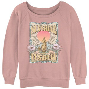 �A���u�����f�b�h ���f�B�[�X �g�b�v�X T�V���c �p�C�� �O���t�B�b�N Unbranded Juniors' Sunshine Festival Poster Slouchy Terry Graphic Pullover Desert Pink �s���N