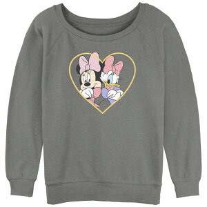 �f�B�Y�j�[ ���f�B�[�X �g�b�v�X T�V���c �p�C�� �O���t�B�b�N Disney's Minnie Mouse andaisy Duck Juniors' BFFslouchy Terry Graphic Pullover Gray Heather �O���[