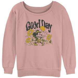 �f�B�Y�j�[ ���f�B�[�X �g�b�v�X T�V���c �p�C�� �O���t�B�b�N Disney's Mickey Mouse Juniors' Gooday Slouchy Terry Graphic Pullover Desert Pink �s���N