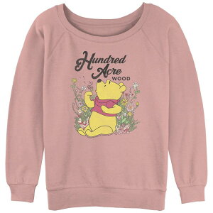 �f�B�Y�j�[ ���f�B�[�X �g�b�v�X T�V���c �p�C�� �O���t�B�b�N Disney's Winnie The Pooh Juniors' Blowing Dandelionslouchy Terry Graphic Pullover Desert Pink �s���N
