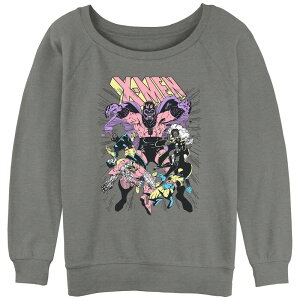 �}�[�x�� ���f�B�[�X �g�b�v�X T�V���c �p�C�� �O���t�B�b�N Marvel Juniors' X-Men Magneto Controls Graphic Slouchy Terry Pullover Gray Heather �O���[