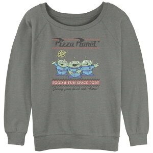 �A�j���L�����N�^�[ ���f�B�[�X �g�b�v�X T�V���c �p�C�� �O���t�B�b�N Licensed Character Juniors' Stranger Things Pizza Planet Food And Fun Graphic Slouchy Terry Pullover Gray Heather �O���[