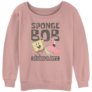 �j�R���f�I�� ���f�B�[�X �g�b�v�X T�V���c �p���c �p�C�� �O���t�B�b�N Nickelodeon Juniors' SpongeBob SquarePants Dancing With Patrick Slouchy Terry Graphic Pullover Desert Pink �s���N
