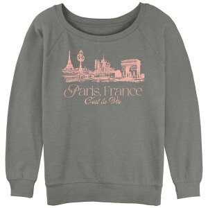 �A���u�����f�b�h ���f�B�[�X �g�b�v�X T�V���c �p�C�� Unbranded Juniors' Paris France C'est La Vie Slouchy Terry Gray Heather �O���[